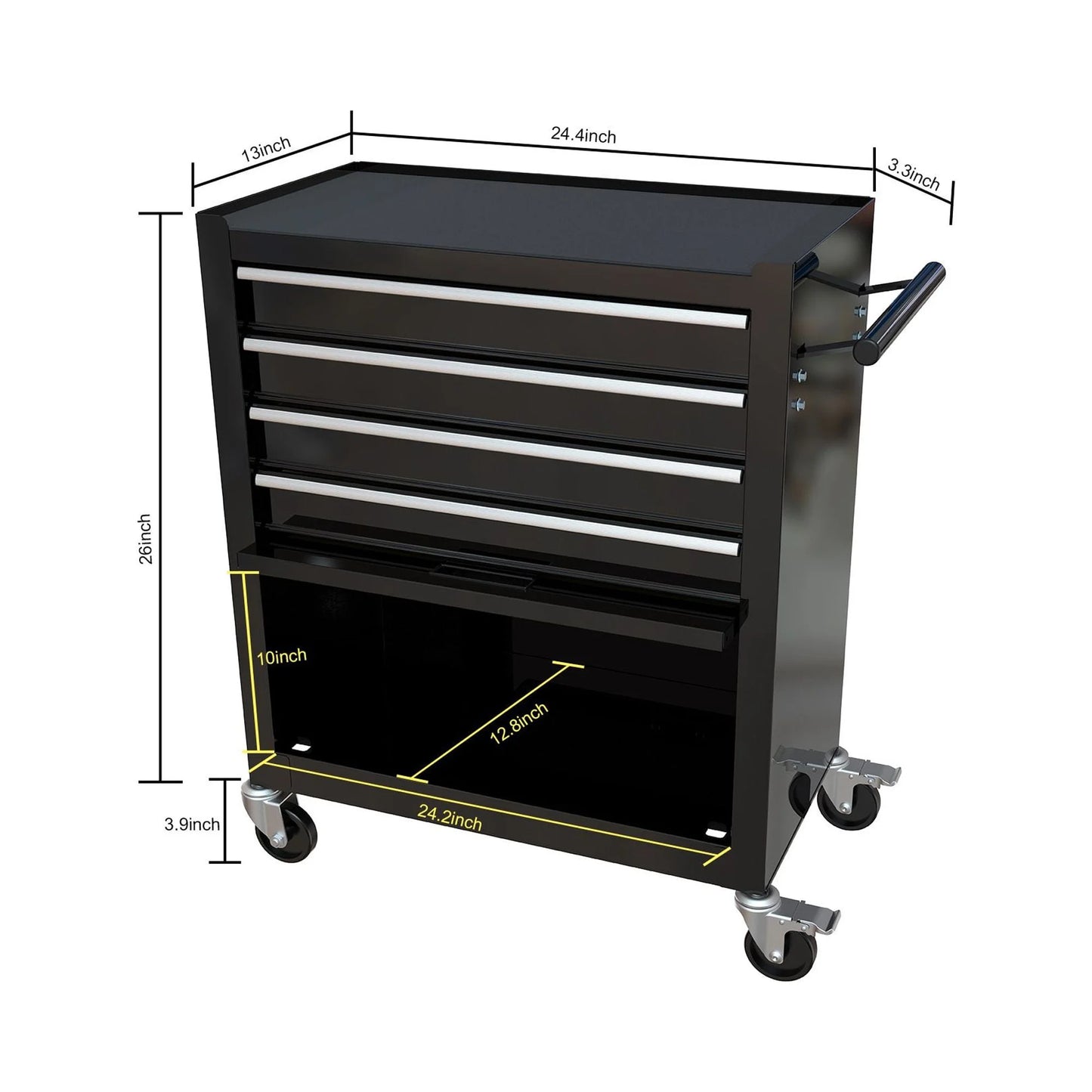 Roromall Rolling Tool Chest Removable Metal Tool Cart Storage Cabinet Tool Set with 4 Wheels Drawers and Tools