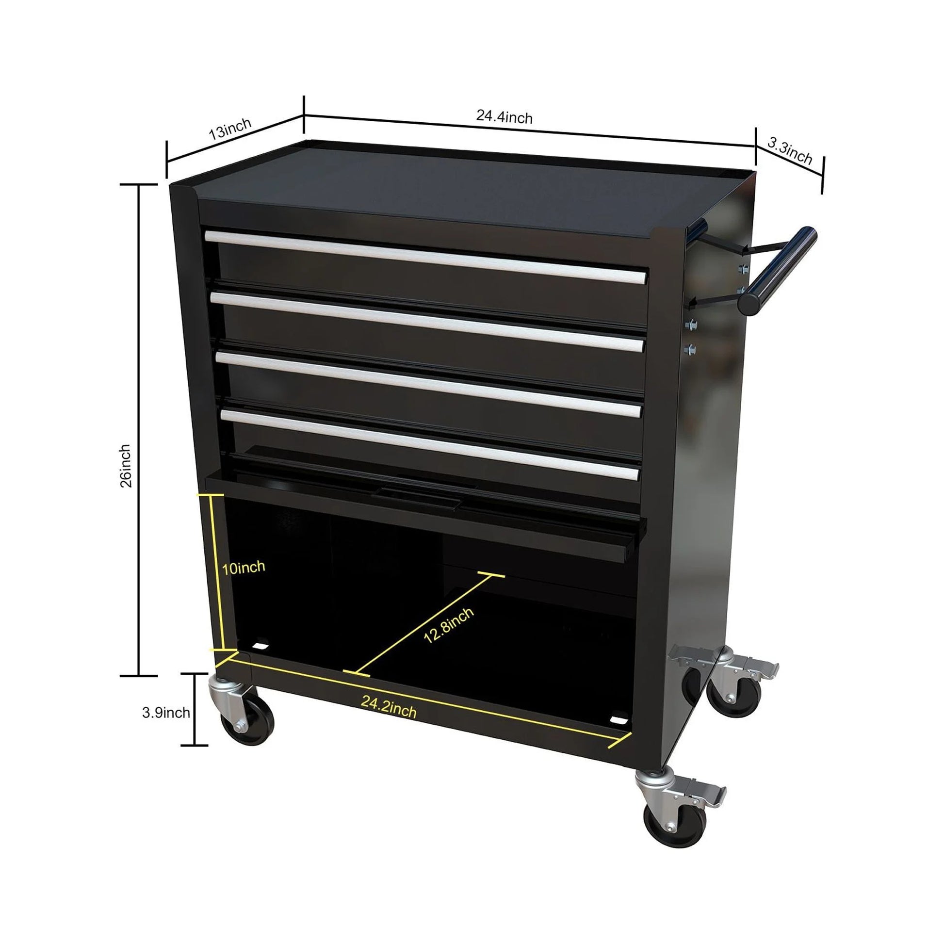 Roromall Rolling Tool Chest Removable Metal Tool Cart Storage Cabinet Tool Set with 4 Wheels Drawers and Tools