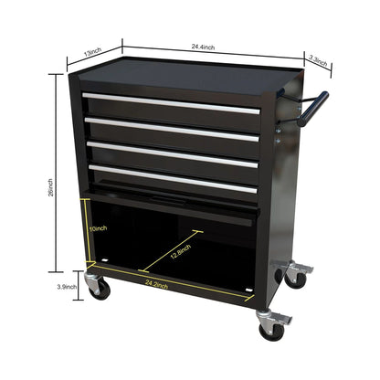 Roromall Rolling Tool Chest Removable Metal Tool Cart Storage Cabinet Tool Set with 4 Wheels Drawers and Tools
