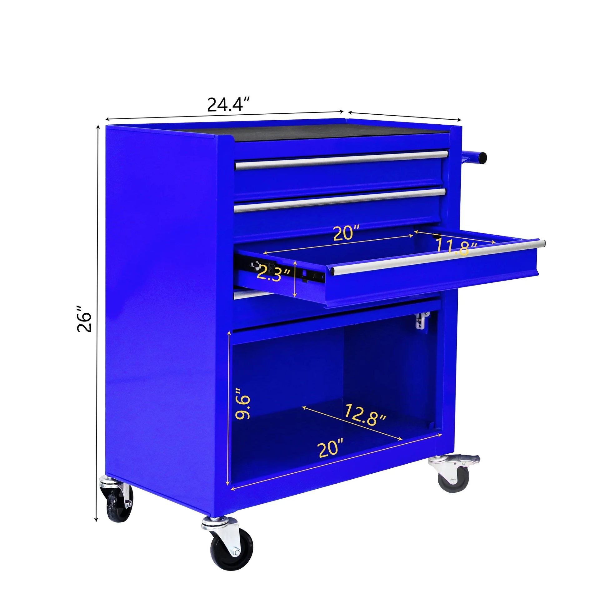 4 Drawers Multifunctional Tool Cart with Wheel Steel Tool Chest Storage Cabinet