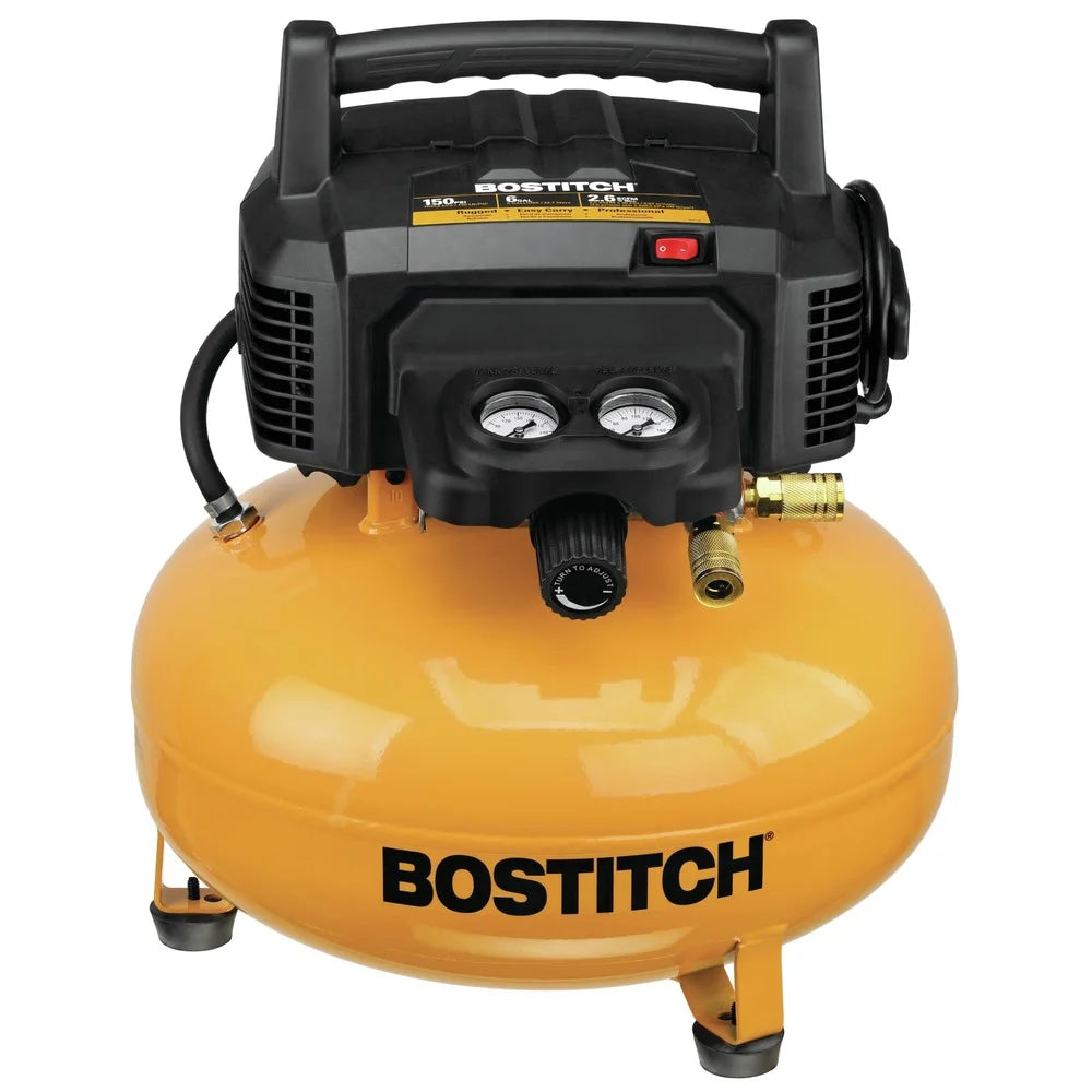 Bostitch BXCM02012-WPK 6 Gallon 150 PSI Electric Pancake Air Compressor with 13-Piece Accessory Kit