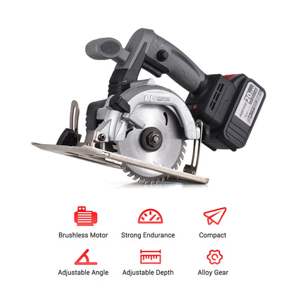 NANWEI Circular Saw Electric Saw 21V 7800RPM Cordless Brushless Tile Saw 45 Degree Adjustable Bevel Cutting with 110mm Blade