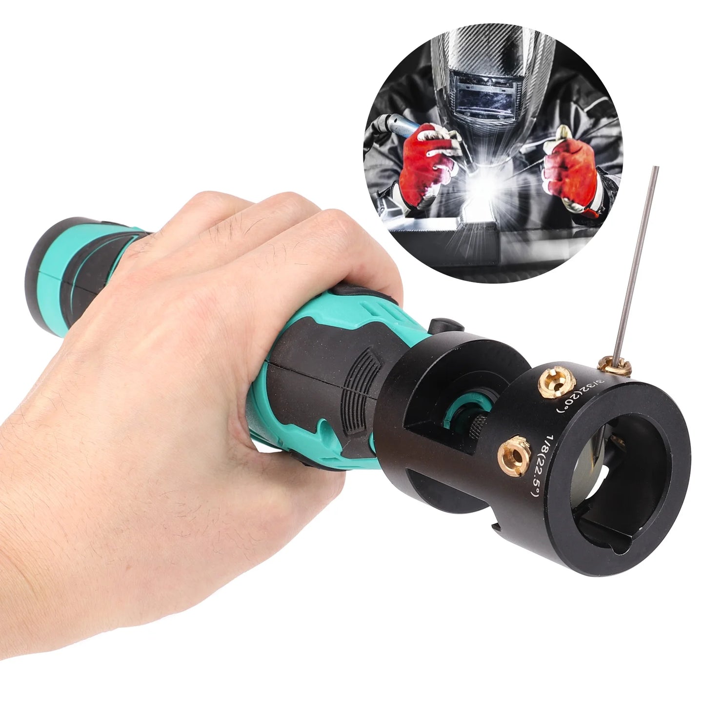 3mirrors Cordless Tungsten Electrode Grinder Sharpener TIG Welding Tool w/12V Lithium Battery Rotary Hand-Held 4 Holes w/Multi-Angle &Offsets, CNC Man