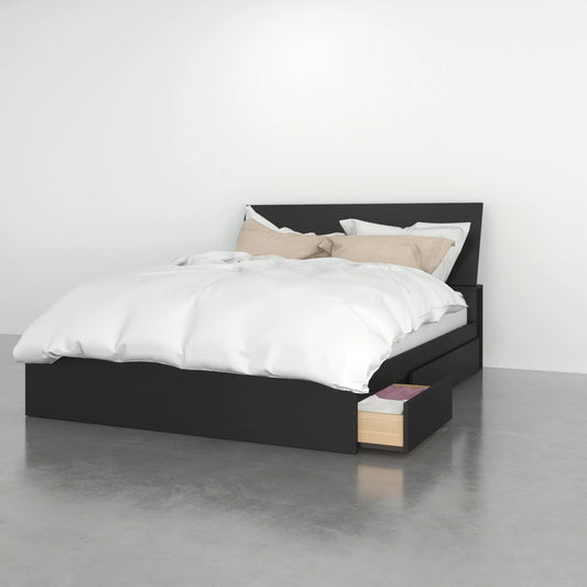 Nexera Corbo Storage Bed & Headboard, Black