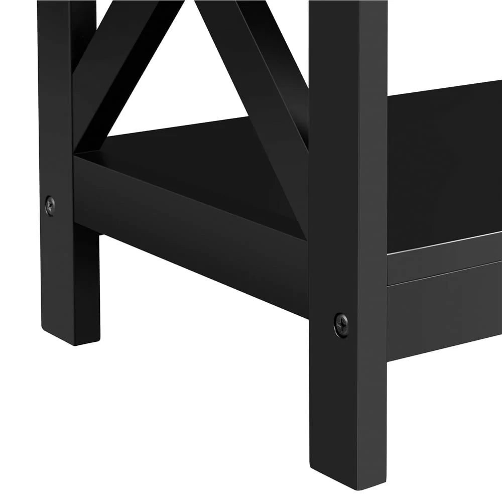 Easyfashion 3 Tier X-Design Console Table with Storage Shelves, Multiple Colors