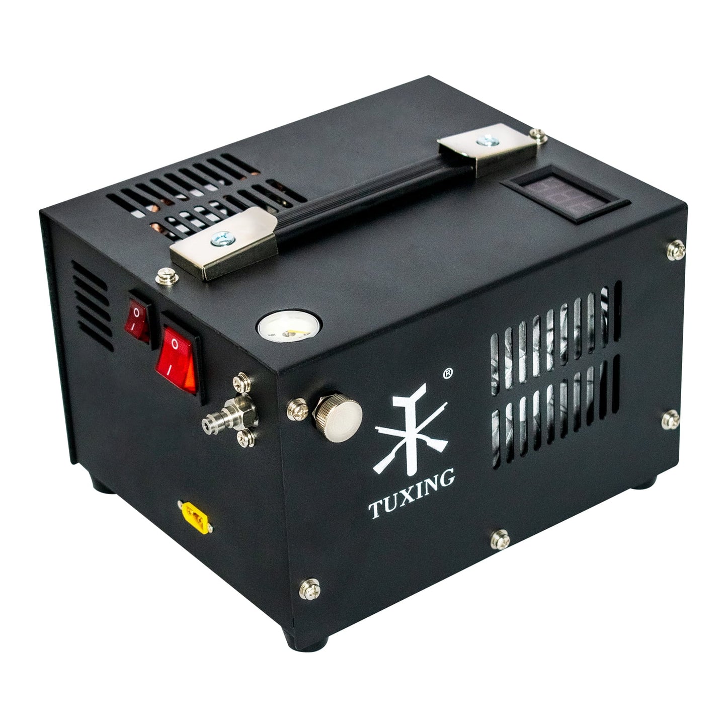 TUXING 4500Psi PCP Air Compressor w/Built-in Transformer, One-Button Start for PCP Rifles, Paintball Guns, Diving Tanks