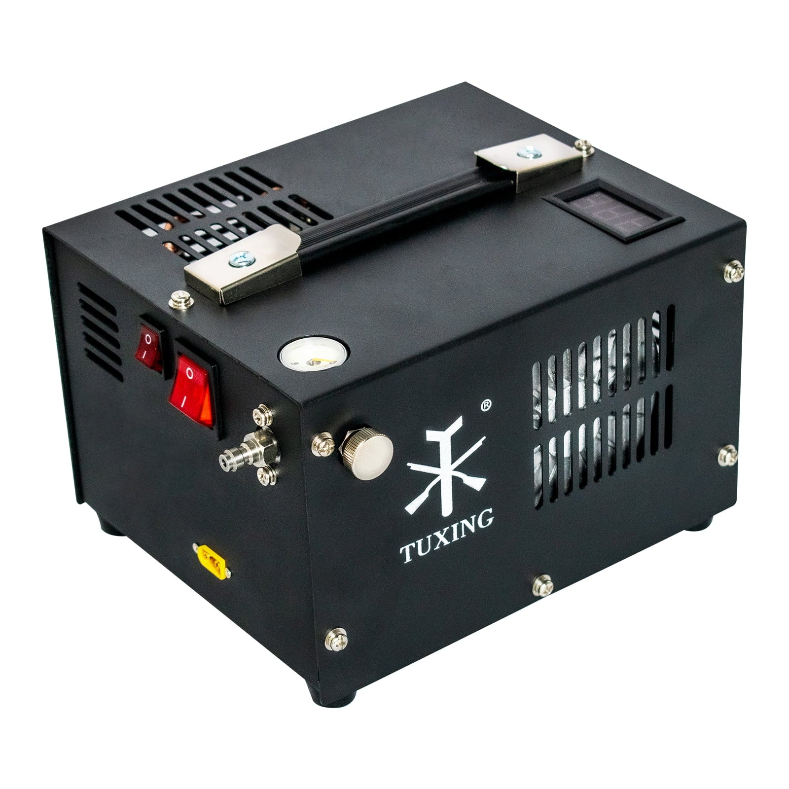 TUXING 4500Psi PCP Air Compressor w/Built-in Transformer, One-Button Start for PCP Rifles, Paintball Guns, Diving Tanks