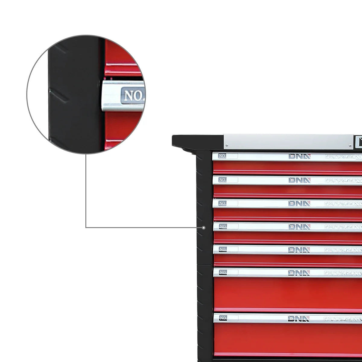 DNA Motoring 30" x 39 "x 18" 7-Drawer Large Utility Trolley Heavy Duty Rolling Lockable Slide Tool Cart Cabinet