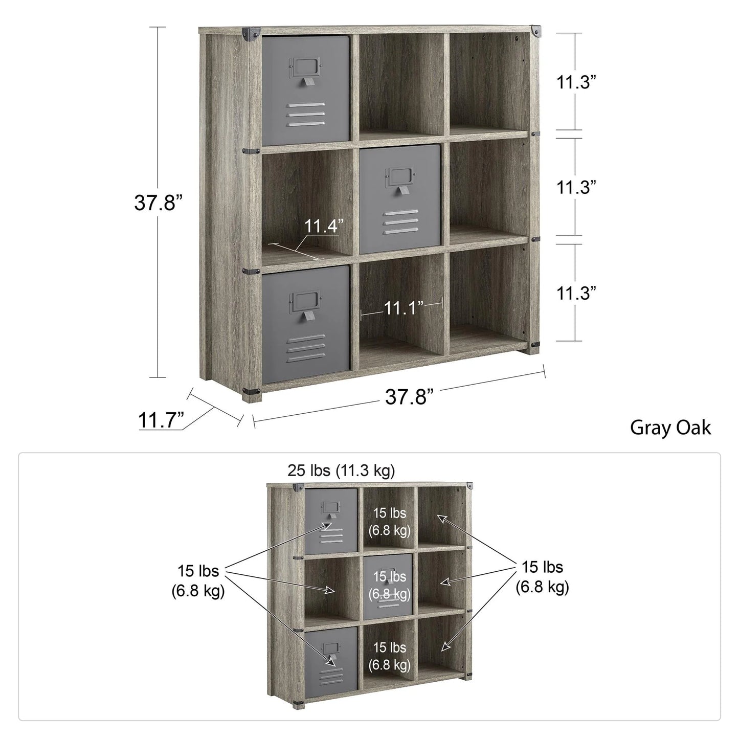 Nova 9 Cube Storage Bookcase - Grey Oak
