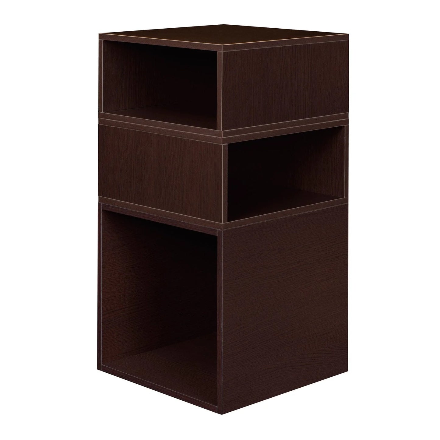 Niche Cubo Storage Set- 1 Full Cube/2 Half Cubes with Foldable Storage Bins- White Wood Grain/Teal