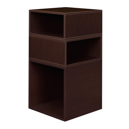 Niche Cubo Storage Set- 1 Full Cube/2 Half Cubes with Foldable Storage Bins- White Wood Grain/Teal