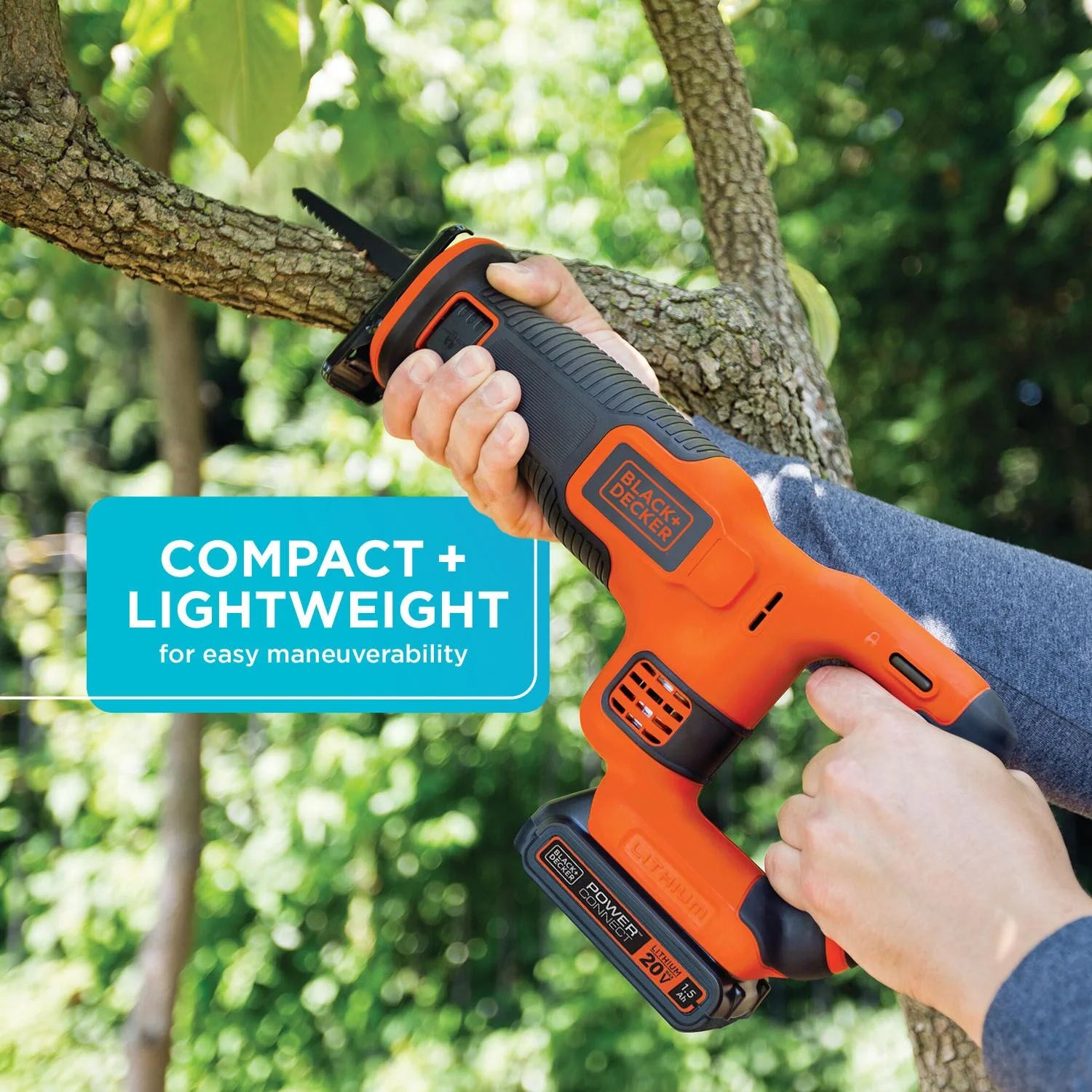 BLACK+DECKER 20V Cordless Reciprocating Saw, 1.5Ah, Battery and Charger Included