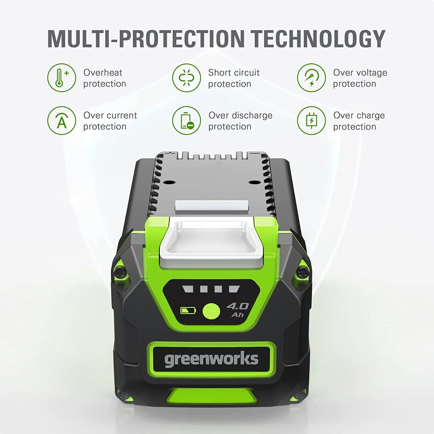 Greenworks G-MAX 40V 4.0 Ah Lithium-Ion Battery, High Performance, Fade-free Power