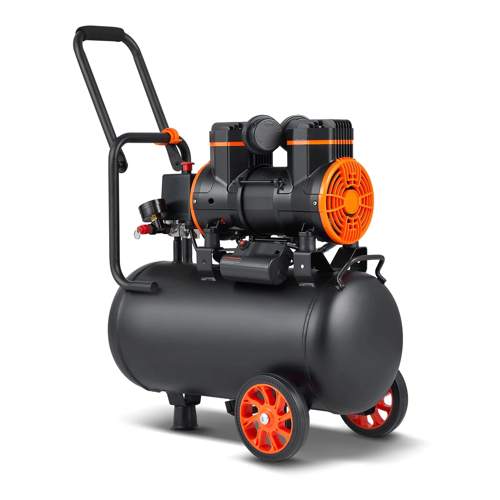 KFFKFF Air Compressor with 6.3 Gallon Capacity, 2 HP 3.35 CFM@90PSI Oil-Free Tank, Max. Pressure of 116PSI, 70 dB Low Noise Level, Ideal for Auto Maintenance, Tire Pumping, Spray Paint Jobs