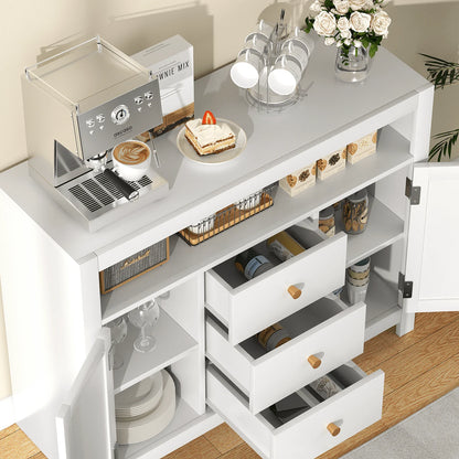 RichYa Sideboard Buffet Cabinet with Storage with 3 Drawers 2 Doors Wood Coffee Bar for Kitchen Dining Room Entryway