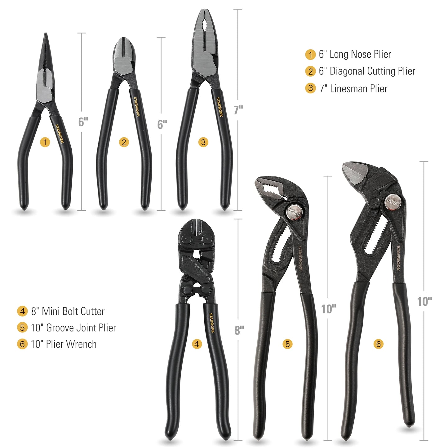 STARWORK TRUE MECHANIC 312-Piece Mechanics Tool Set and Socket Set, ProfessionalPliers Wrench Version SAE/Metric