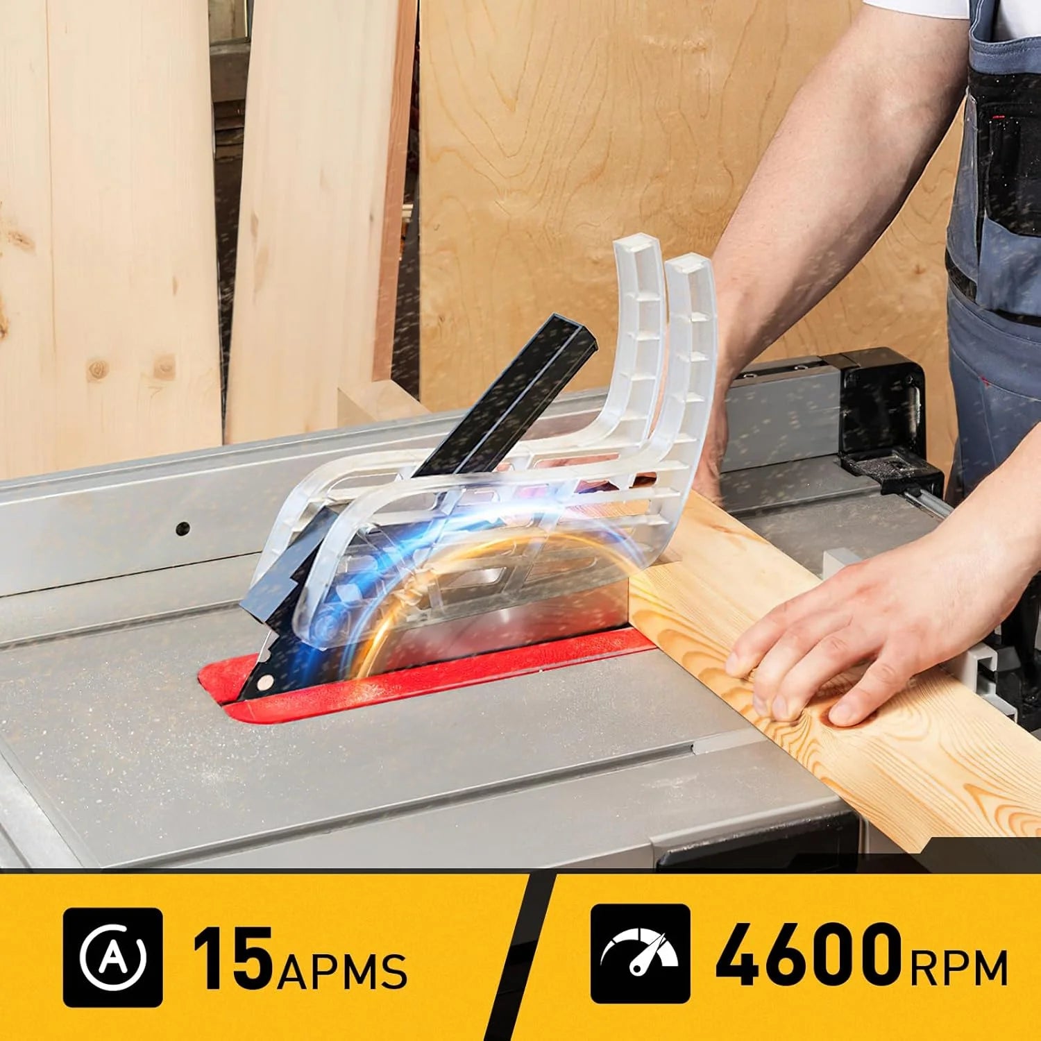 MarvTool 10-inch 15Amp Table Saw 45&90 Degree Cutting Range Lightweight Portable Table Saw