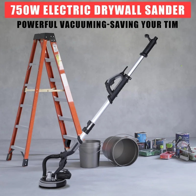 Towallmark 750W 7 Amp, Drywall Sander Electric, Popcorn Ceiling Removal Tool, 7 Speed 900-1800 RPM, with 14 Sanding Discs, Extendable Handle, Dust Hose Storage Bag