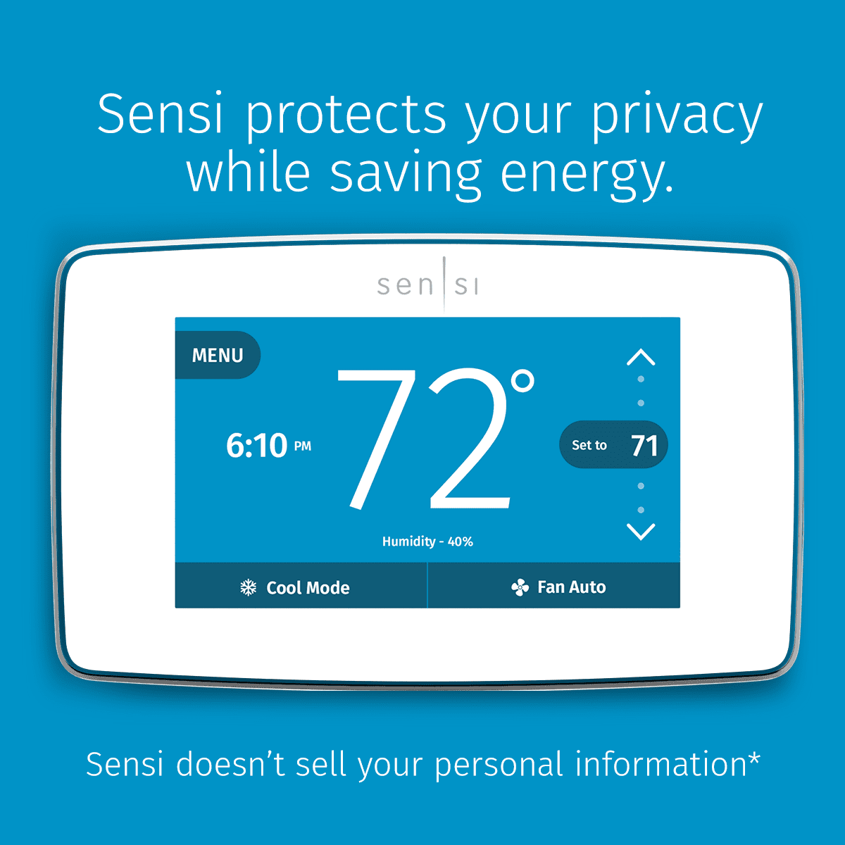 Emerson Sensi Touch Smart Programmable Wi-Fi Thermostat, C-Wire Required-Black