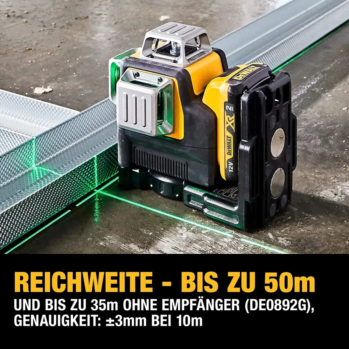 DeWalt DW089LG 12V Max Laser Level, 3-Way 360 Green Degrees Professional Architectural Laser, Rotary and Linear Laser Levelsfor Laser for Home Renovation Layout or Architectural Design