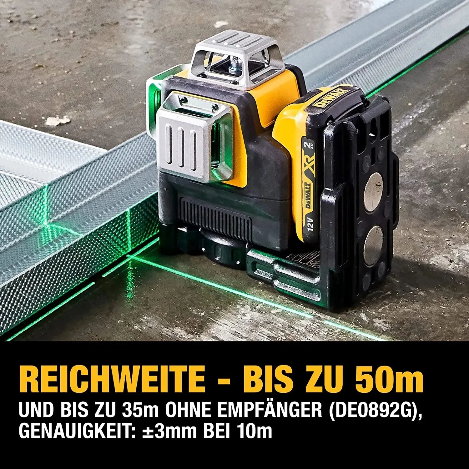 DeWalt DW089LG 12V Max Laser Level, 3-Way 360 Green Degrees Professional Architectural Laser, Rotary and Linear Laser Levelsfor Laser for Home Renovation Layout or Architectural Design