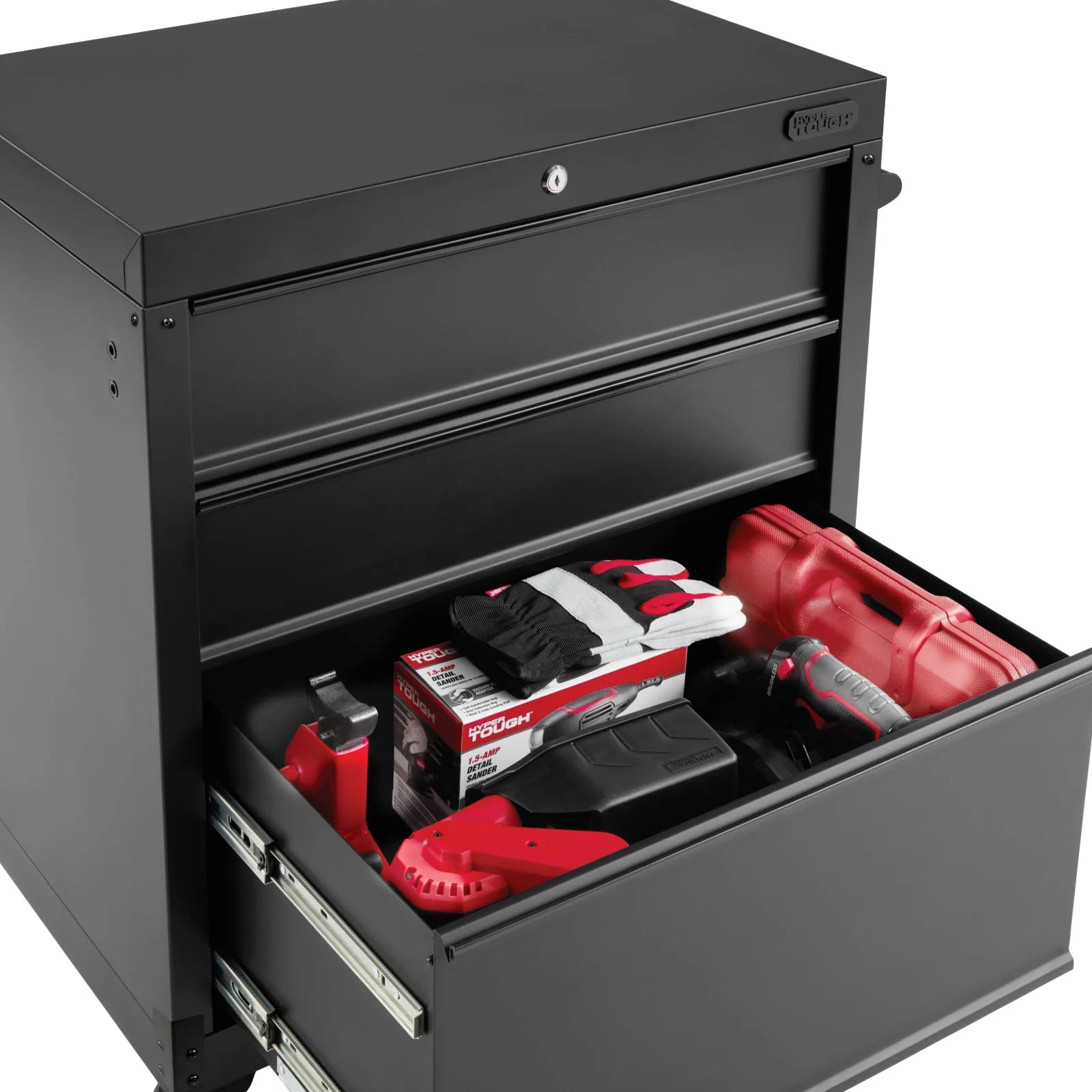 Hyper Tough 27-inch 3-Drawer Rolling Tool Cabinet, Black
