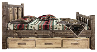 Moose Design Storage Laser Engraved Bed (Twin: 87 in. L x 46 in. W x 47 in. H (299 lbs.))