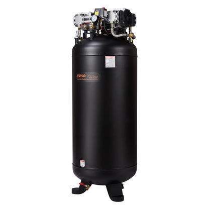 VEVOR 80 Gallon Compressor, 6.5HP, 15.5SCFM@90 PSI, Dual-Stage 145PSI, Oil-Free, 86dB Quiet Operation, Ideal for Manufacturing, Construction, Auto Repair