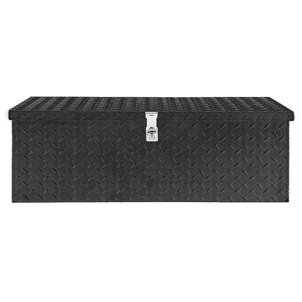 30? Aluminum Truck Tool Box with Lock Trailer Pickup Underbody Truckbed Storage, Black