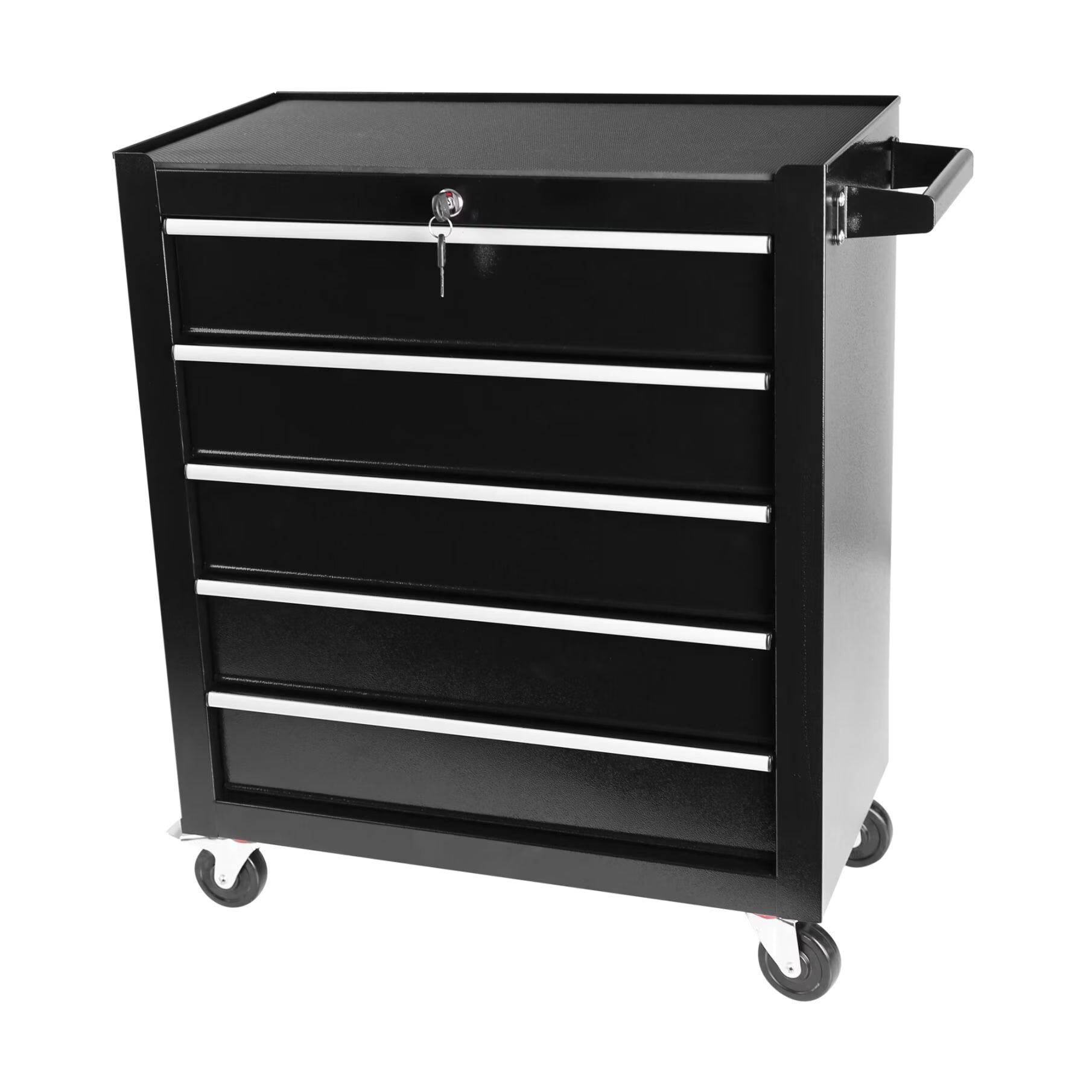 Rolling Tool Chest with 5-Drawer, Tool Box with Wheels, Multifunctional Tool Cart Mechanic Tool Storage Cabinet for Garage, Warehouse, Workshop, Repair Shop, Blue