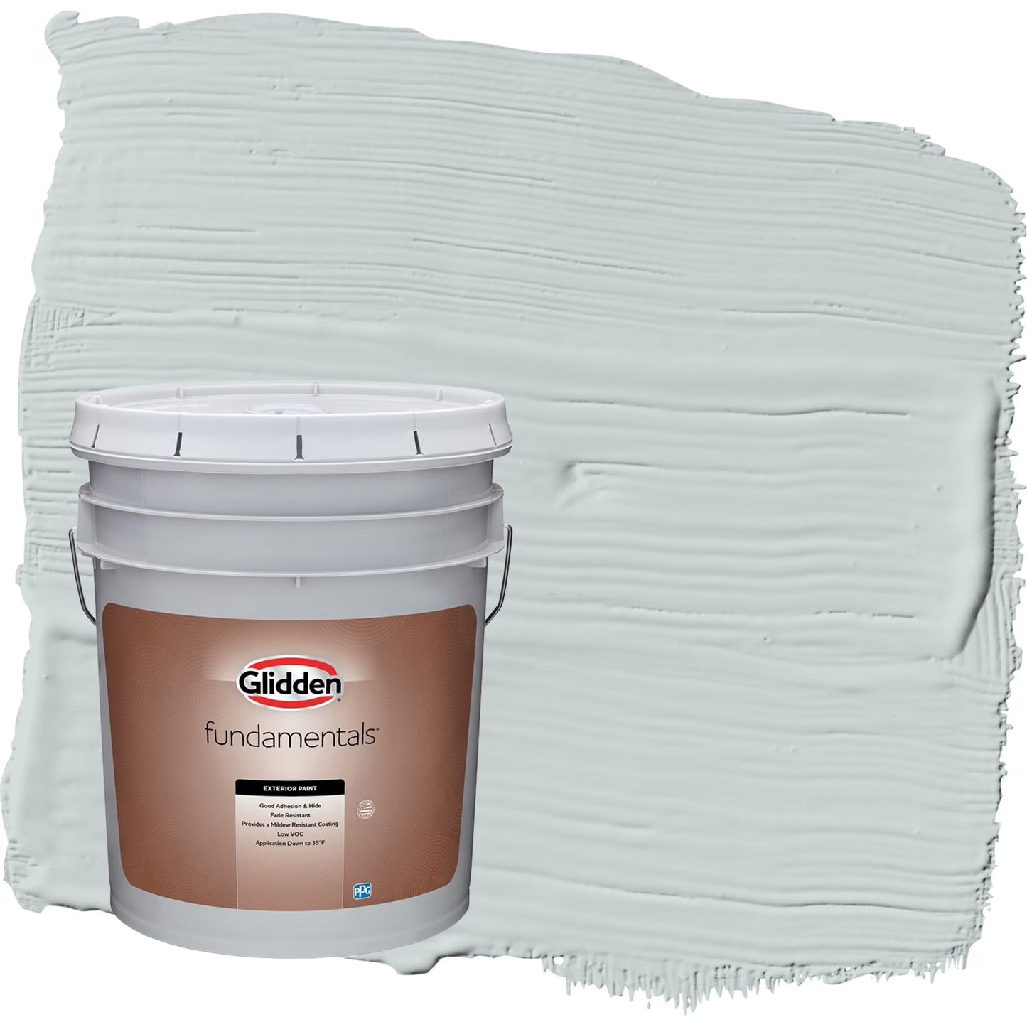 Glidden Fundamentals Winter Chill/Gray Satin Exterior Paint, 5 Gallon