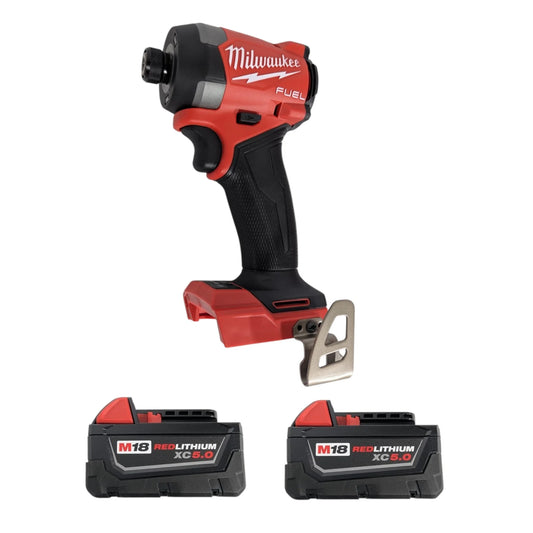 Milwaukee M18 FUEL 1/4" Hex Impact Driver Kit - 18V Brushless Cordless Driver with 2 x 5.0Ah Batteries, Charger, and Case (Model 2953-22)