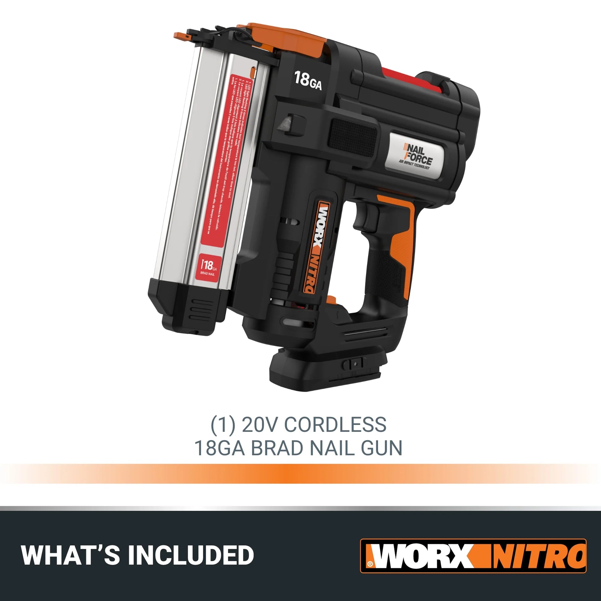 Worx Nitro WX842L.9 20V Power Share Cordless 18GA Brad Gun (No Battery and Charger Included - Tool Only)