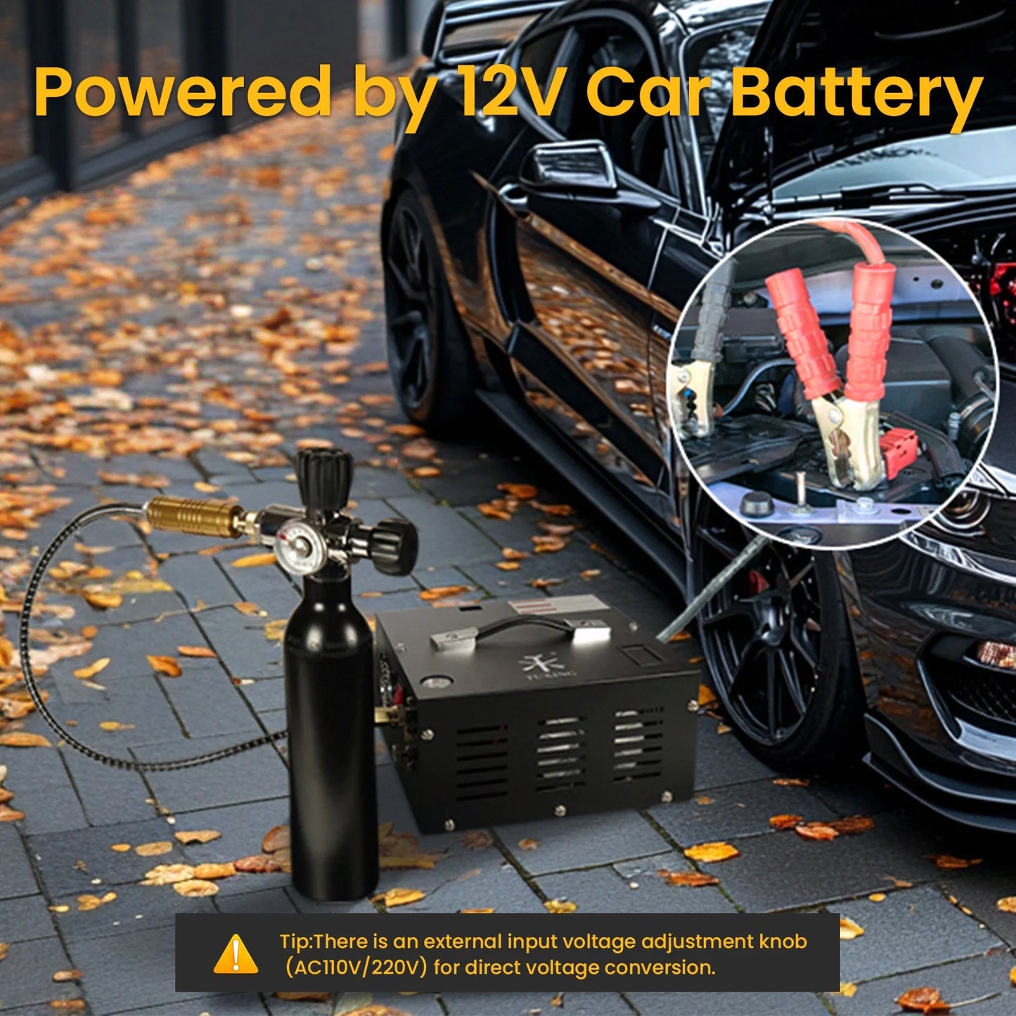TUDIVING Pcp Air Compressor Built in Converter Pcp Compressor 4500psi/300bar