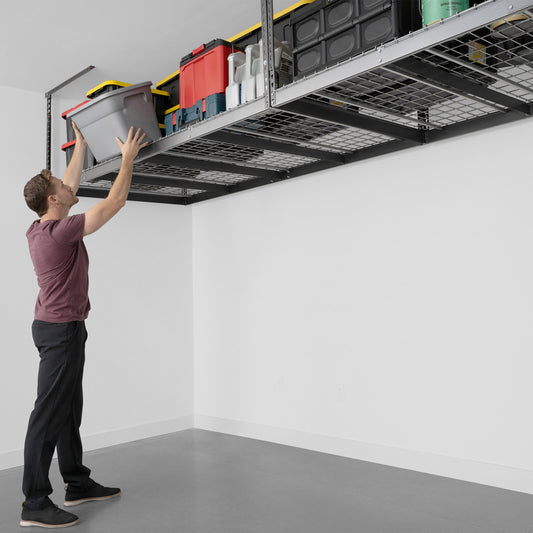 SafeRacks Super Duty 4 ft x 8 ft Overhead Garage Storage Rack and Accessories Kit, 2-pack