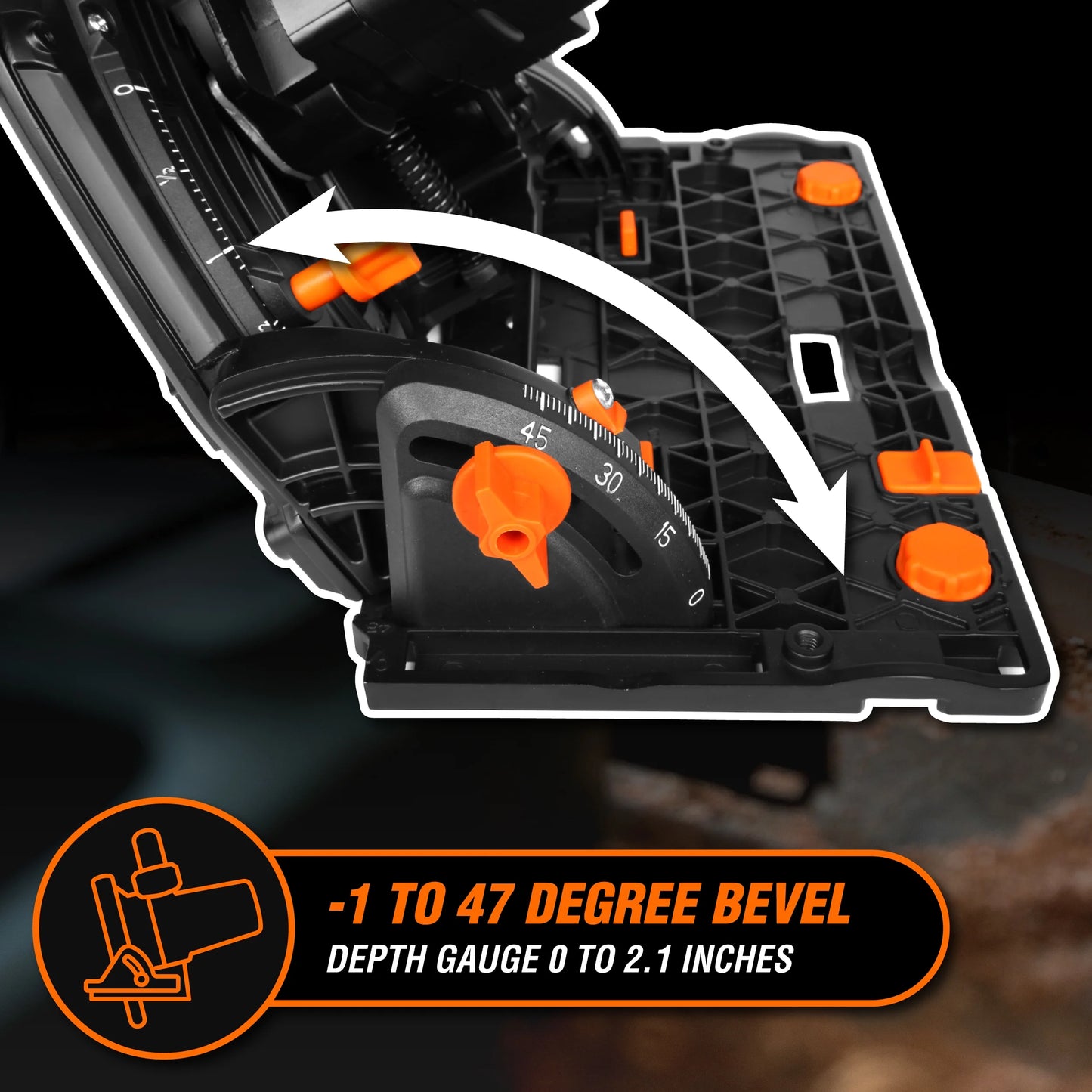 WEN 20V Max 6.5-Inch Cordless Brushless Plunge Cut Variable Speed Track Saw (Tool Only - Batteries Not Included)