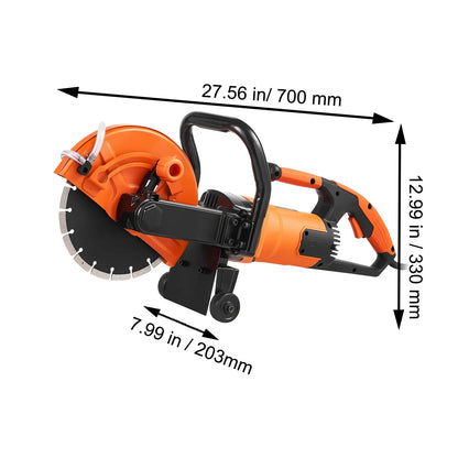 BENTISM 9'' Electric Concrete Saw Wet/Dry 4.5 in Cutting Depth Saw Cutter with Water Pump and Blade, Masonry Saw for Granite, Brick, Porcelain, Reinforced Concrete and Other Material