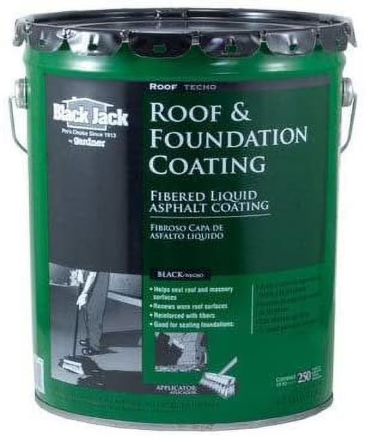 Black Jack Roof And Foundation Coating, Black Liquid Asphalt Roof Coating, 4.75 Gal