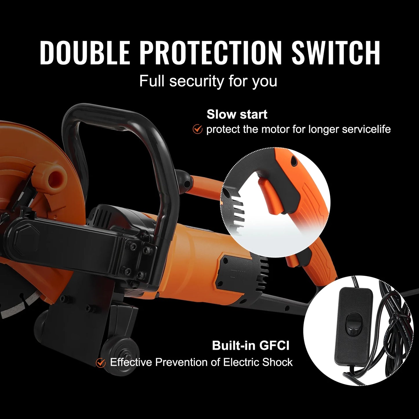 BENTISM 9'' Electric Concrete Saw Wet/Dry 4.5 in Cutting Depth Saw Cutter with Water Pump and Blade, Masonry Saw for Granite, Brick, Porcelain, Reinforced Concrete and Other Material