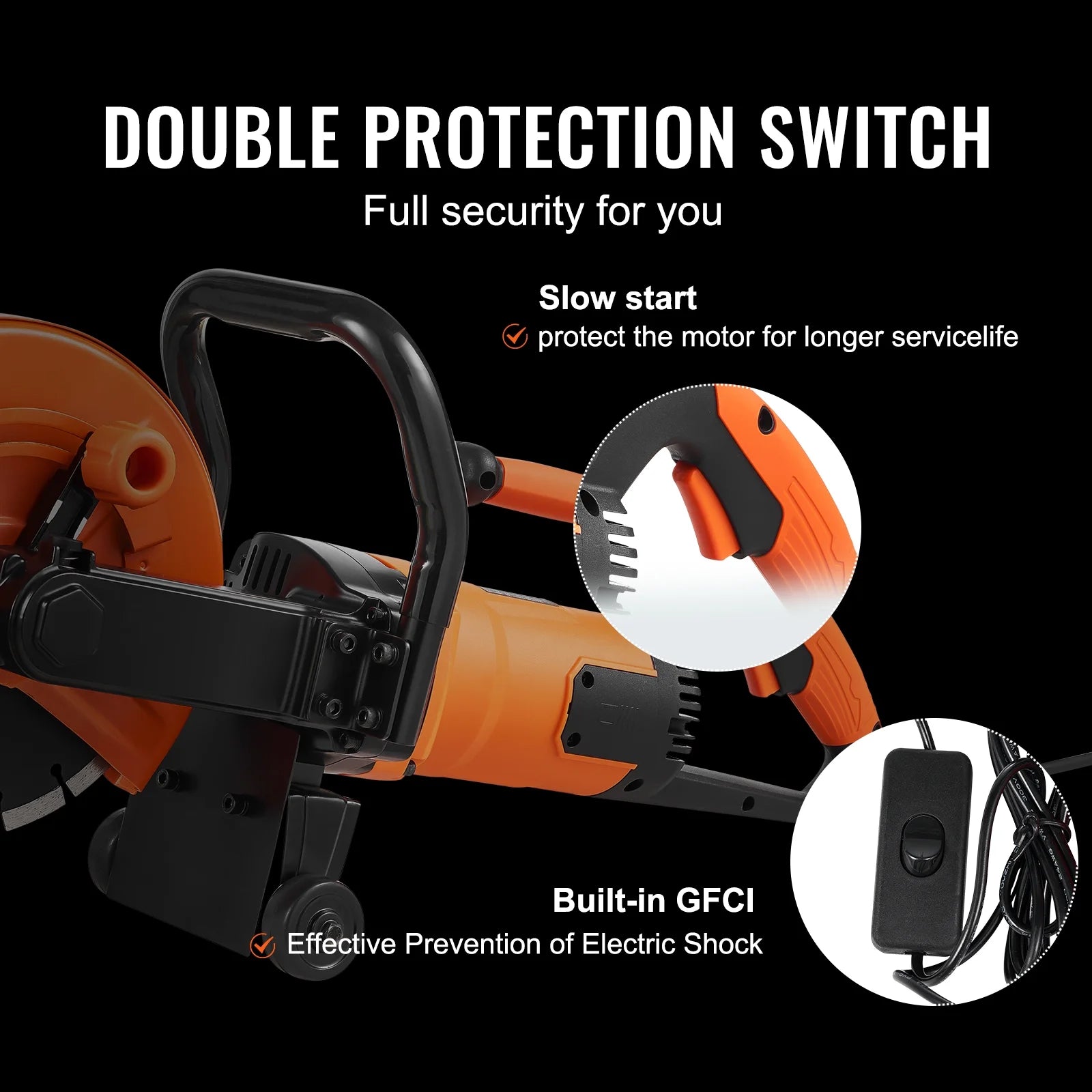BENTISM 9'' Electric Concrete Saw Wet/Dry 4.5 in Cutting Depth Saw Cutter with Water Pump and Blade, Masonry Saw for Granite, Brick, Porcelain, Reinforced Concrete and Other Material