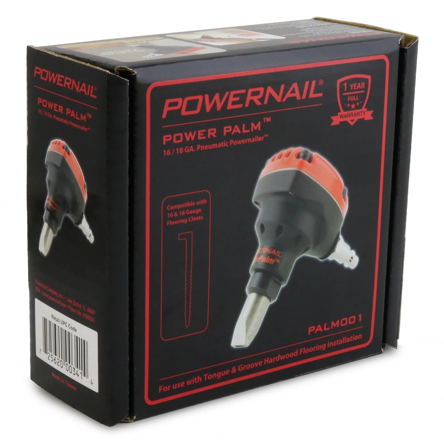 Powernail PALM001 Pneumatic PowerPalm 16-Gauge/18-Gauge Cleat Flooring Nailer (Compatible with both L-Cleats & T-Cleats)