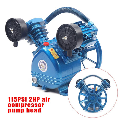 2 Piston Air Compressor Head Pump V Style Twin Cylinder Single Stage 2-HP 115PSI