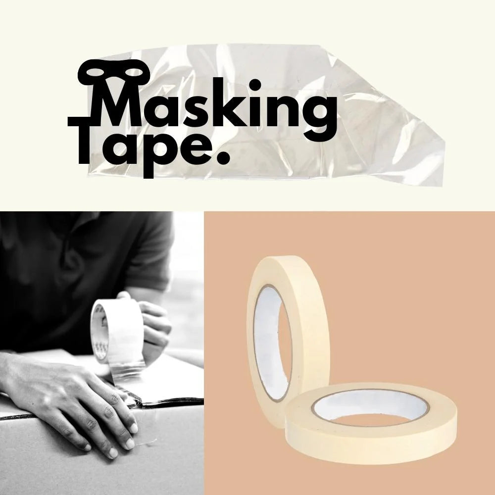 SSBM 96 Rolls - 4.3 Mil - General Purpose Masking Tape Water & Oil Resistant, Quality Adhesive, Mutipurpose, Ivory, 3/4" x 60 Yards