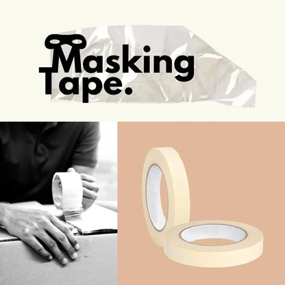SSBM 96 Rolls - 4.3 Mil - General Purpose Masking Tape Water & Oil Resistant, Quality Adhesive, Mutipurpose, Ivory, 3/4" x 60 Yards