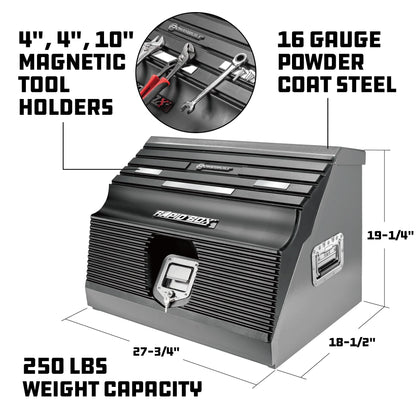 Powerbuilt 26 Inch Rapid Box Portable Slant Front Tool Box - Gray - 240111