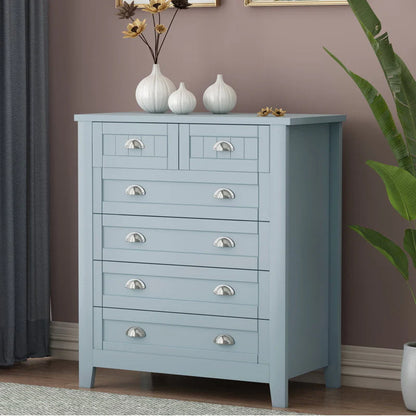 Chest of Dresser, 6 Drawer with Storage for Bedroom and Living Room, Black