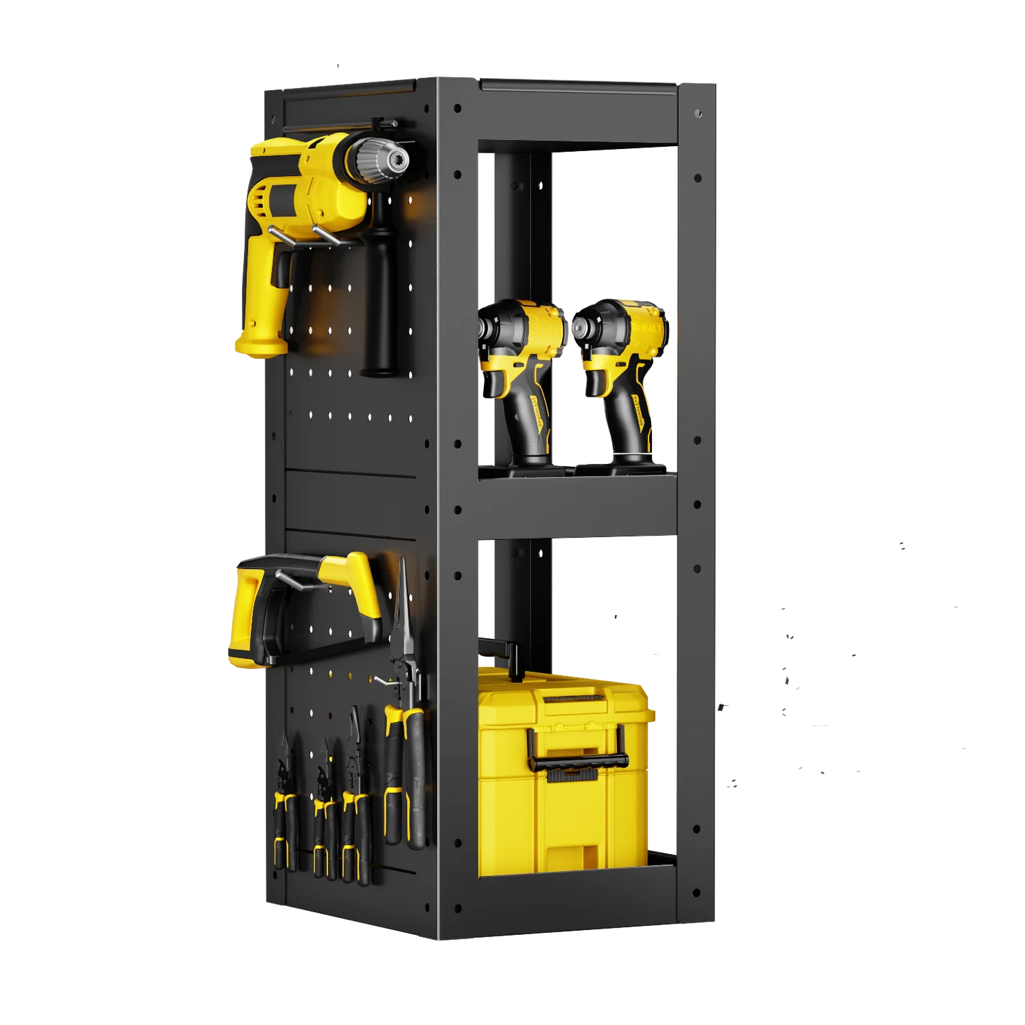 Gewna 5 Drawers Rolling Garage Tool Chest with Locking System,Metal Storage Cart with Side Cabinet,Protective Liner & Tool Rack for Garage Workshop