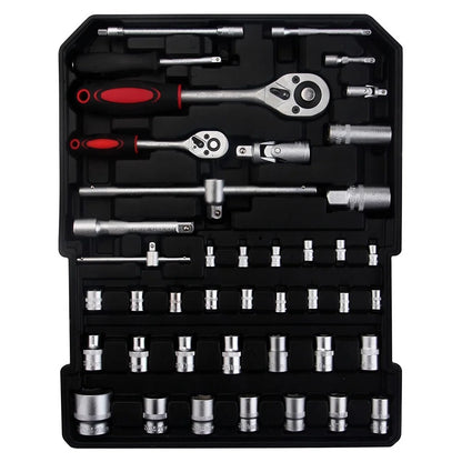 Tool Box with Tools 799pcs Household Tool Set with Aluminum Trolley Case, Auto Repair Tool Kit Toolbox and Wheels