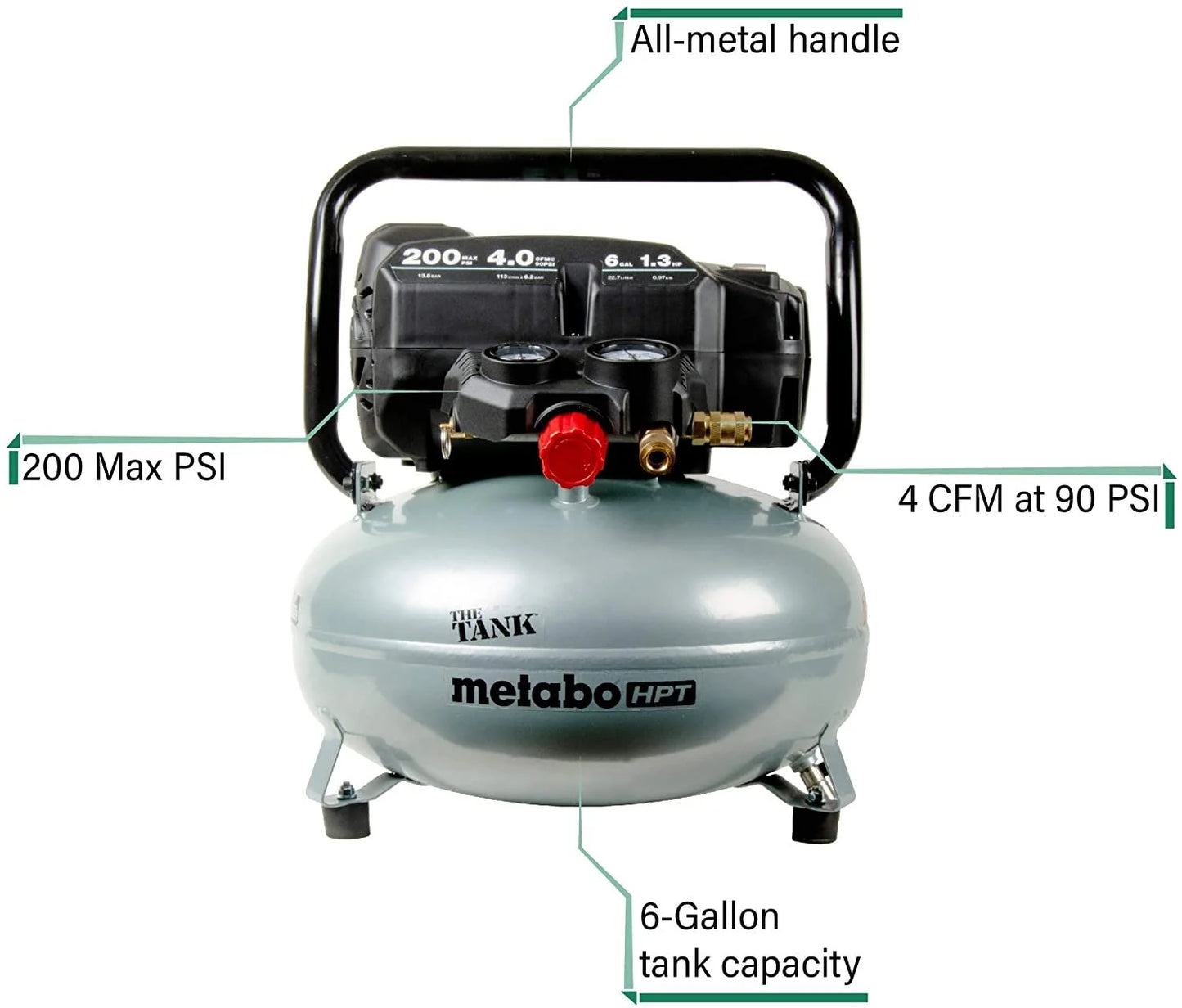Metabo HPT EC914S THE TANK 200 PSI Pancake Air Compressor 6 gal