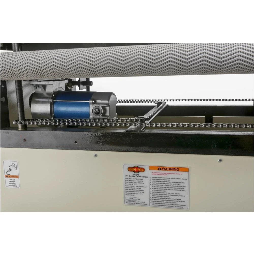 Shop Fox W1678 5 Horsepower 26 Inch Powder Coated Finish Drum Sander, White